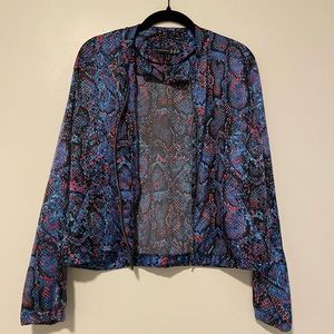 Blue, Turquoise & Pink Snake Print Atmosphere Lightweight Zip-Up | UK 10, US M